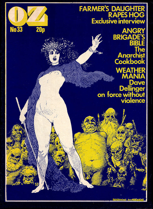 OZ London, No.33, February 1971. Cover image by Norman Lindsay