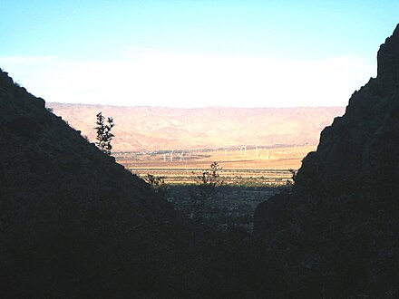 View through the San Jacinto Mountains to Palm Springs