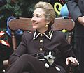 Socks sits in Hillary Clinton's lap in 1995