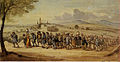 Deutsch: Pilgerzug, im Hintergrund Höchst, ca. 1860 Jakob Fürchtegott Dielmann English: Pilgrims, in the background Höchst, about 1860, Jakob Fürchtegott Dielmann