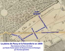 Plaine de Passy et Faisanderie en 1830.