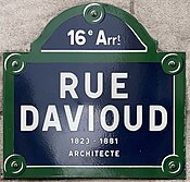 Plaque Rue Davioud - Paris XVI (FR75) - 2021-08-18 - 1.jpg