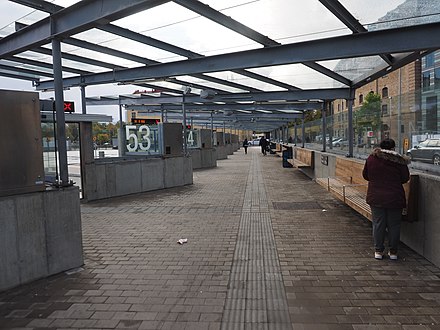 Platforms at Gothenburg bus station.
