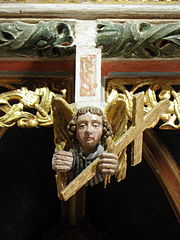 Ploubezre (22) Chapelle de Kerfons Jubé Ange 04.JPG