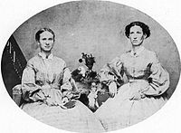 Ellen Plumb, right, and Mary J. Watson, left, the first graduating class of the Kansas State Normal School in 1867 Plumb & Watson, 1867.jpg