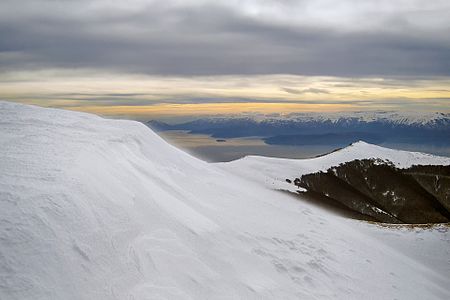 Winter landscape on the peak Pelister (2,601 m)