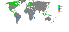 Land hvor Erika (grønt) er mye brukt