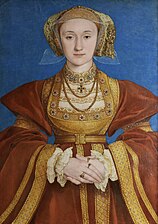 Portrait of Anne of Cleves, c. 1539. Oil and tempera on parchment mounted on canvas, Louvre, Paris