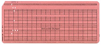 Punched card in the 80-column-format according...