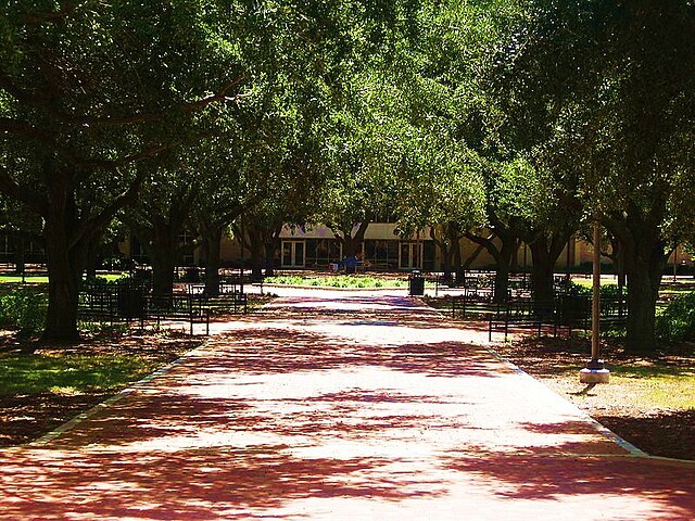 The Quadrangle looking toward the Student Union, also known as The Ranch