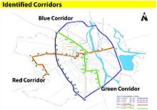 Identified corridors Rajkot BRTS Corridors.jpg