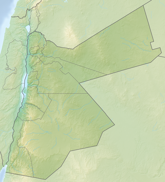 Map showing the location of Wadi Rum
