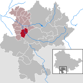 Poziția Reurieth pe harta districtului Hildburghausen