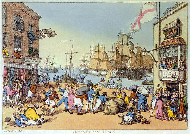 Portsmouth Point by Thomas Rowlandson inspired Walton's overture of the same name.