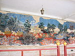 ציור קיר עתיק בשטח המתחם המתאר את סיפורה של קמבודיה