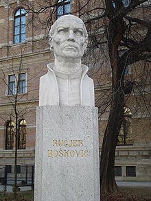 Ruder Boskovic bust in front of the Croatian Academy of Sciences and Arts building in Zagreb, Croatia Ruder Josip Boskovic.JPG