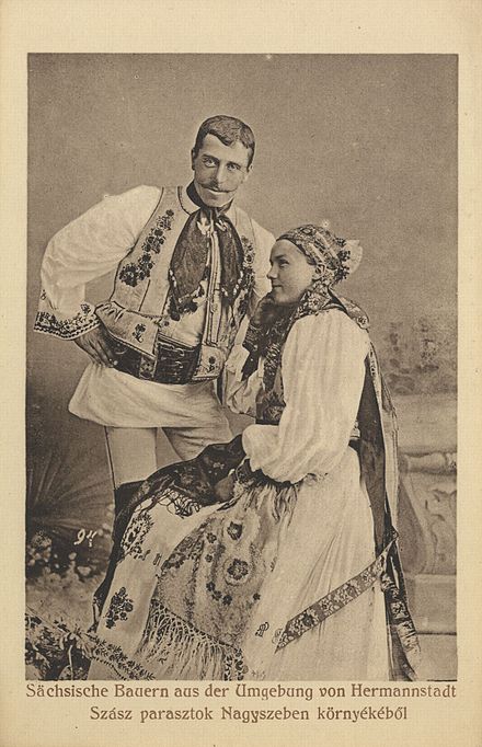 Saxon peasants from Sibiu/Hermannstadt area, c. 1900