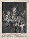 Мадонна с Младенцем и Святой Филип Нери. По оригиналу Т. Конка. Офорт, резец