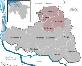 Kaart van Samtgemeinde Hambergen