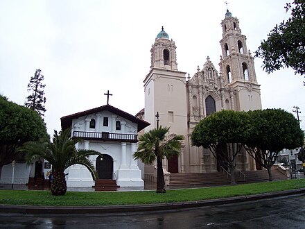 Alta California mission, Mission San Francisco de Asis, the namesake of the neighborhood, and the oldest building in the city located in the far western end of the neighborhood on Dolores Street