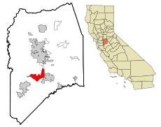 San Joaquin County California Incorporated and Unincorporated areas Lathrop Highlighted.svg