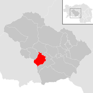 Localisation de la commune de Sankt Peter ob Judenburg dans le district de Murtal (plan cliquable)