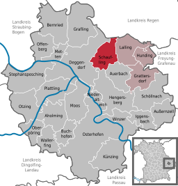 Läget för Schaufling i Landkreis Deggendorf