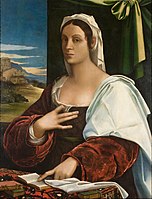 Vittoria Colonna, poetessa e mecenate, consorte di Fernando Francesco d'Avalos, ritratta da Sebastiano del Piombo. Dipinto conservato presso il museo nazionale d'arte della Catalogna.