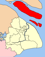 Location of Chongming District in the municipality Shanghai administrative Chongming.svg