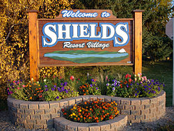 Shields welcome sign
