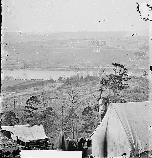 View from the south bank of the Tennessee River by Union photographer George C. Barnard after the end of the Siege of Knoxville, December 1863. Source