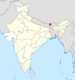 Sikkim in India (claims hatched).svg