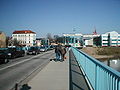 Stadtbrücke (city bridge), border crossing whithin the divided city of Frankfurt-Słubice