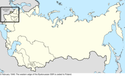 Map of the change to the Soviet Union on 5 February 1946