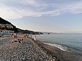 Spiaggia dei Pescatori, isola di Bergeggi, mar Ligure e costa di Ponente verso Genova di tardo pomeriggio visti dalla spiaggia dei Pescatori - Noli.jpg