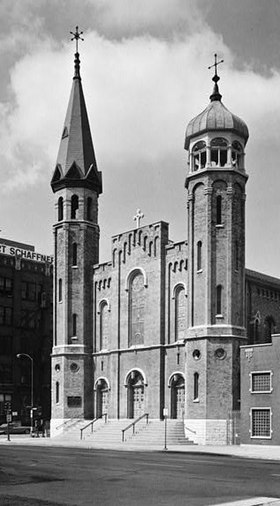 De oude Saint-Patrick-kerk in 1963.