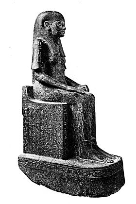 Sitting statue of Shepensopdet B. Cairo Museum CG42228 Statue CG42228 Legrain.jpg