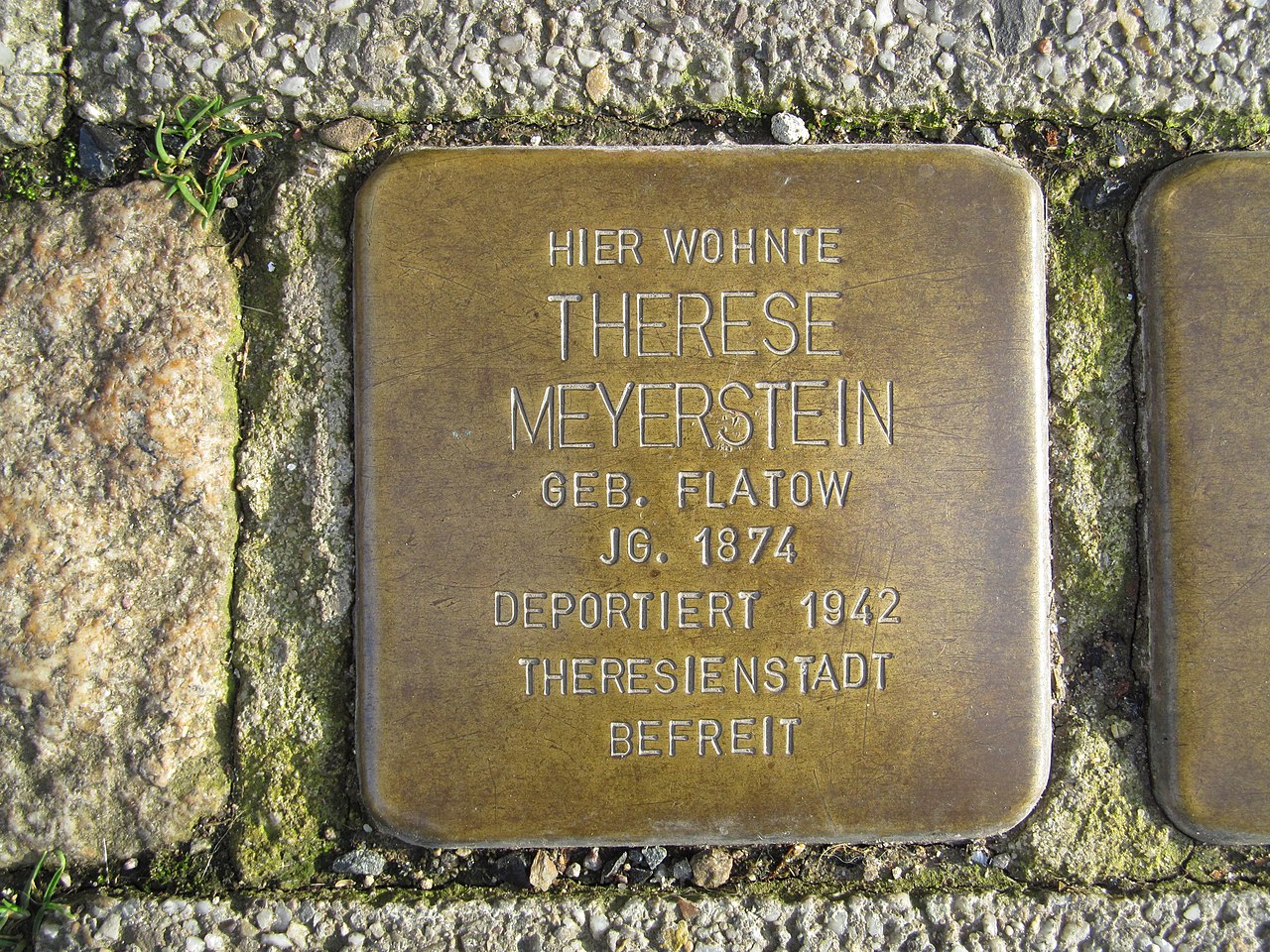 Stolperstein Therese Meyerstein, 1, Kylische Straße 9, Sangerhausen, Landkreis Mansfeld-Südharz.jpg