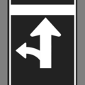 Straight or turn left arrow