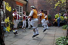 Morris Dance performance in the courtyard of Sutton House SuttonHouseLevitation.JPG
