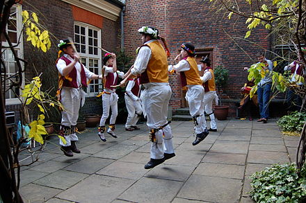 Morris Dance performance in the courtyard of Sutton House