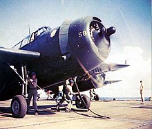 TBF Avenger ready for catapult launch TBF launching.jpg