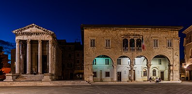 The temple next to the Pula Communal Palace