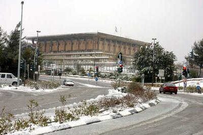 The Knesset in winter