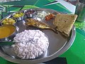 Traditional Goan fish-curry-rice plate, food from the region of western coastal India