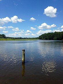 The Tuckahoe Creek viewed from Denton, Maryland