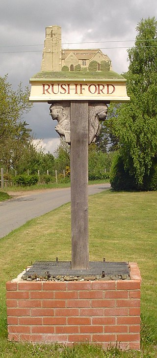 <span class="mw-page-title-main">Rushford, Norfolk</span> Human settlement in England