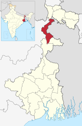 Positionskarte des Distrikts Uttar Dinajpur