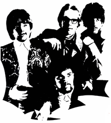 Vanilla Fudge in 1967. (Left to right) Vince Martell, Tim Bogert and Carmine Appice. At the bottom Mark Stein.