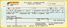 Railway ticket and seat reservation for EuroNight 441 "Venezia", issued at Milano Centrale Venezia SL-Budapest Kel EN441 101211.jpg